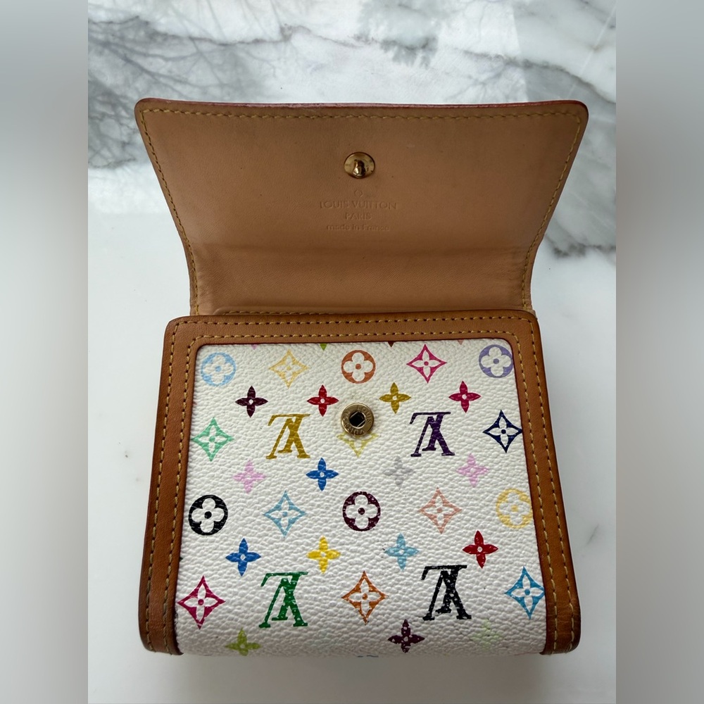 Louis Vuitton Murakami Multicolor White Elise Wallet Y2K Vintage - Picture 5 of 9